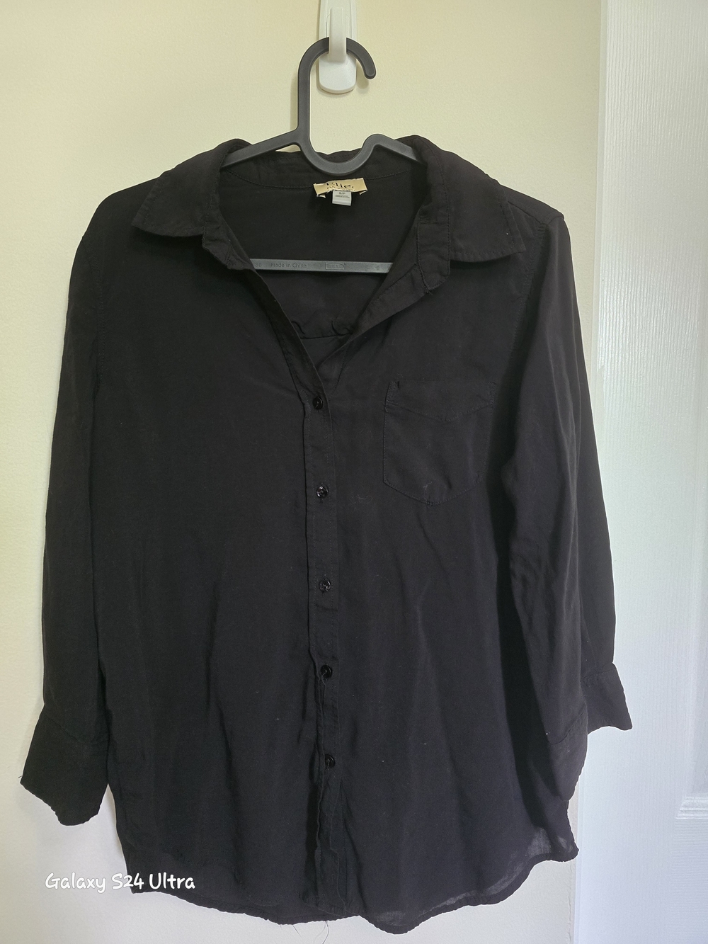 Elie Tahari Black Blouse with Logo Tag